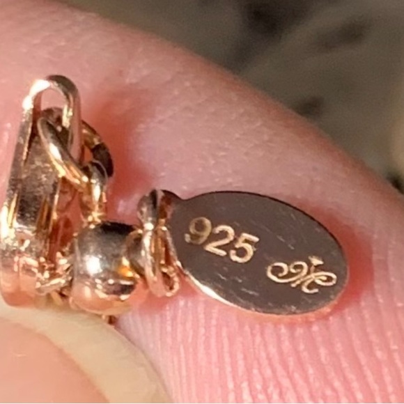 Sterling  Silver Diamond Accent  Rose Gold Necklace - Picture 4 of 4